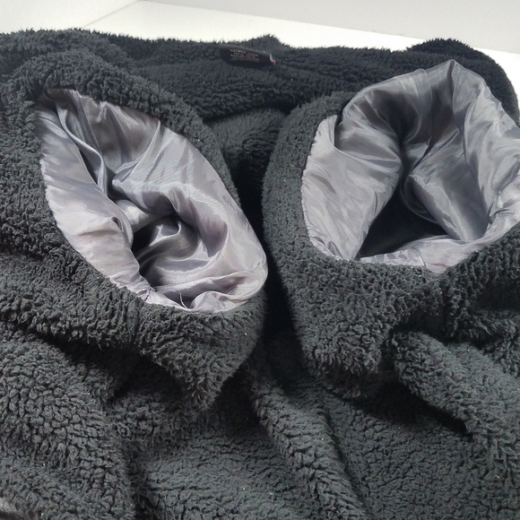 Gray Zip Front Fleece Lined Thick Sweater - Picture 9 of 13